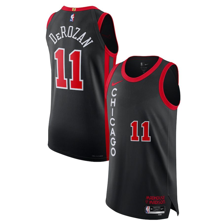 Men Chicago Bulls #11 DeMar DeRozan Nike Black City Edition 2023-24 Authentic NBA Jersey